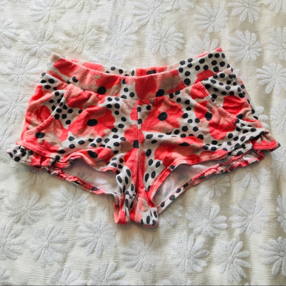 Juicy Couture Coral Terry cloth Swim Cover Shorts